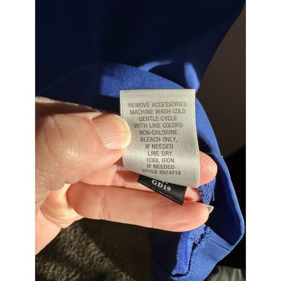 Dressbarn Womens Blue Dress 10 midi dress sleeveless polyester‎ zipper flower - Picture 7 of 9